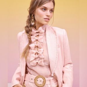 Zimmermann pink blouse with bows. US size 6 (Zimmermann size 1). Never worn.